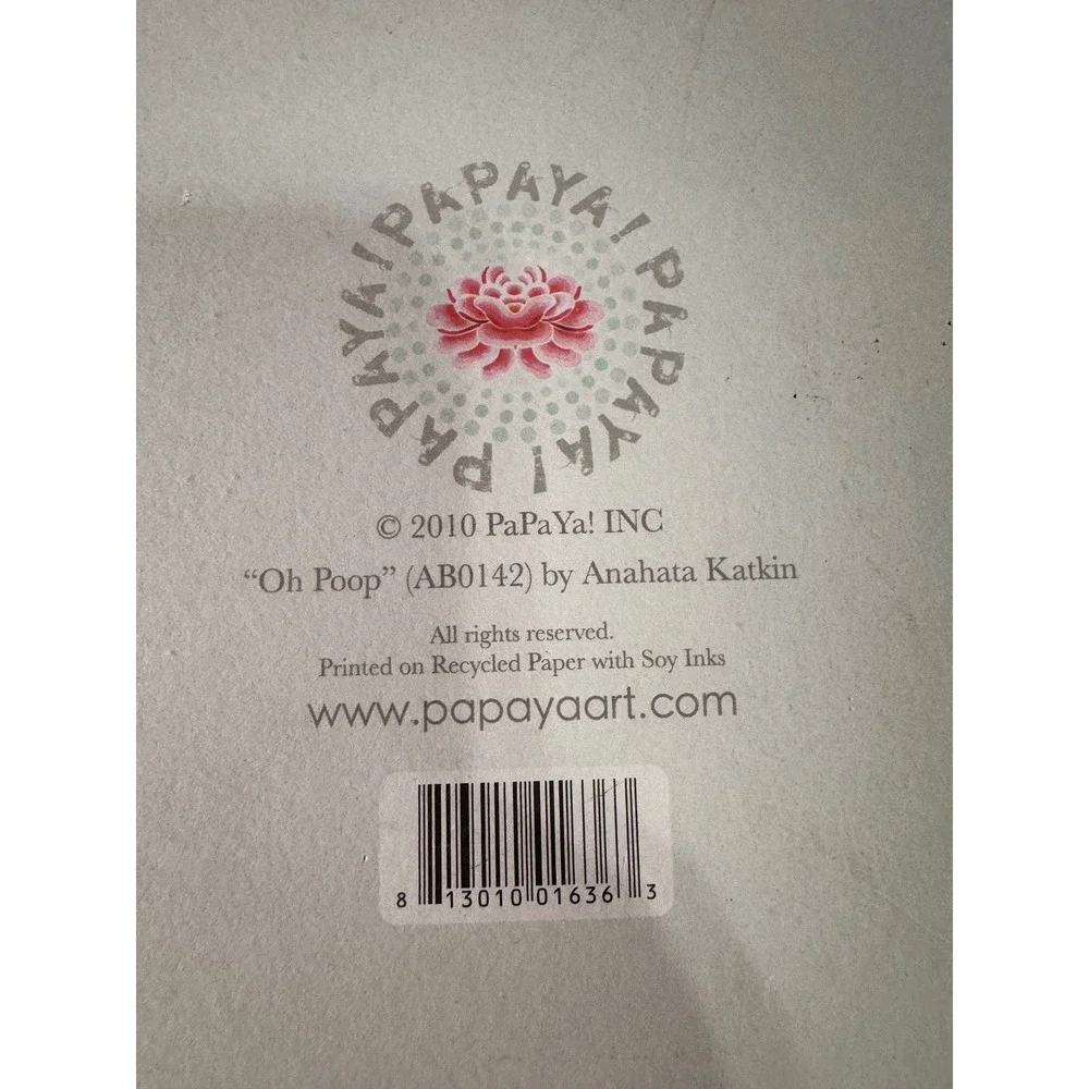 Papaya Art Oh Poop by Anahata Katkin Baby Wall Decor Sign Ribbon  Recycled Paper
